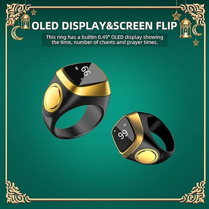3 IN 1 Qibla Ring Tasbih تذكير بالصلاة المضادة