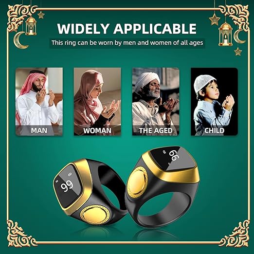 3 IN 1 Qibla Ring Tasbih تذكير بالصلاة المضادة